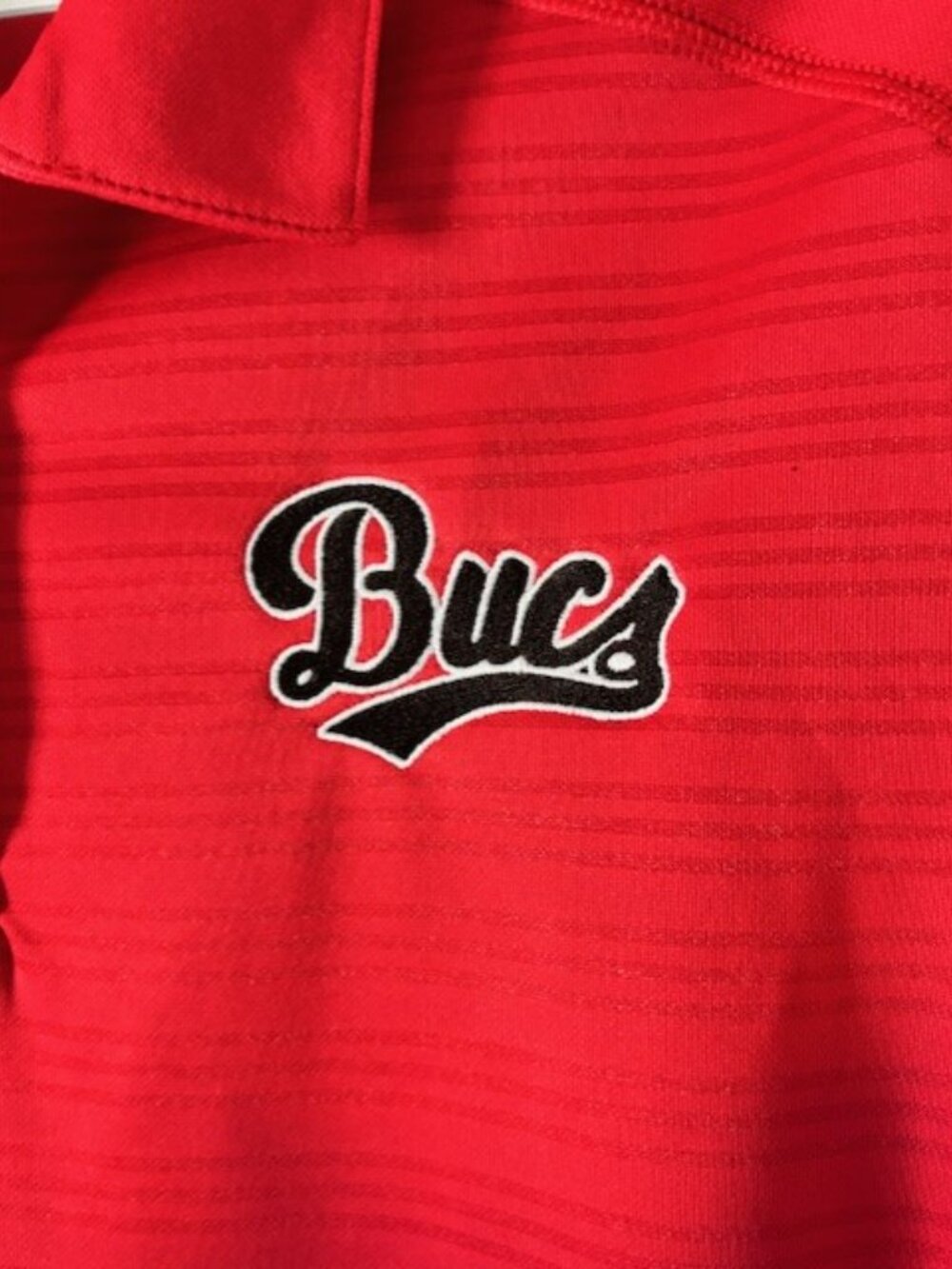 Adidas Climalite Golf Polo Shirt Red Embroidered Bucs L Performance Activewear - Picture 5 of 7